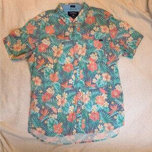 Chubbies Tropical Hawaiian Button Down Shirt | Floral Short Sleeve XL